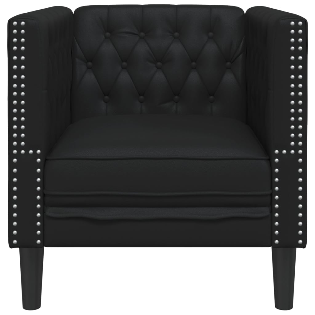 vidaXL Chesterfield-Sessel Schwarz Kunstleder