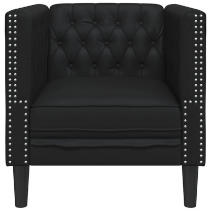 vidaXL Chesterfield-Sessel Schwarz Kunstleder