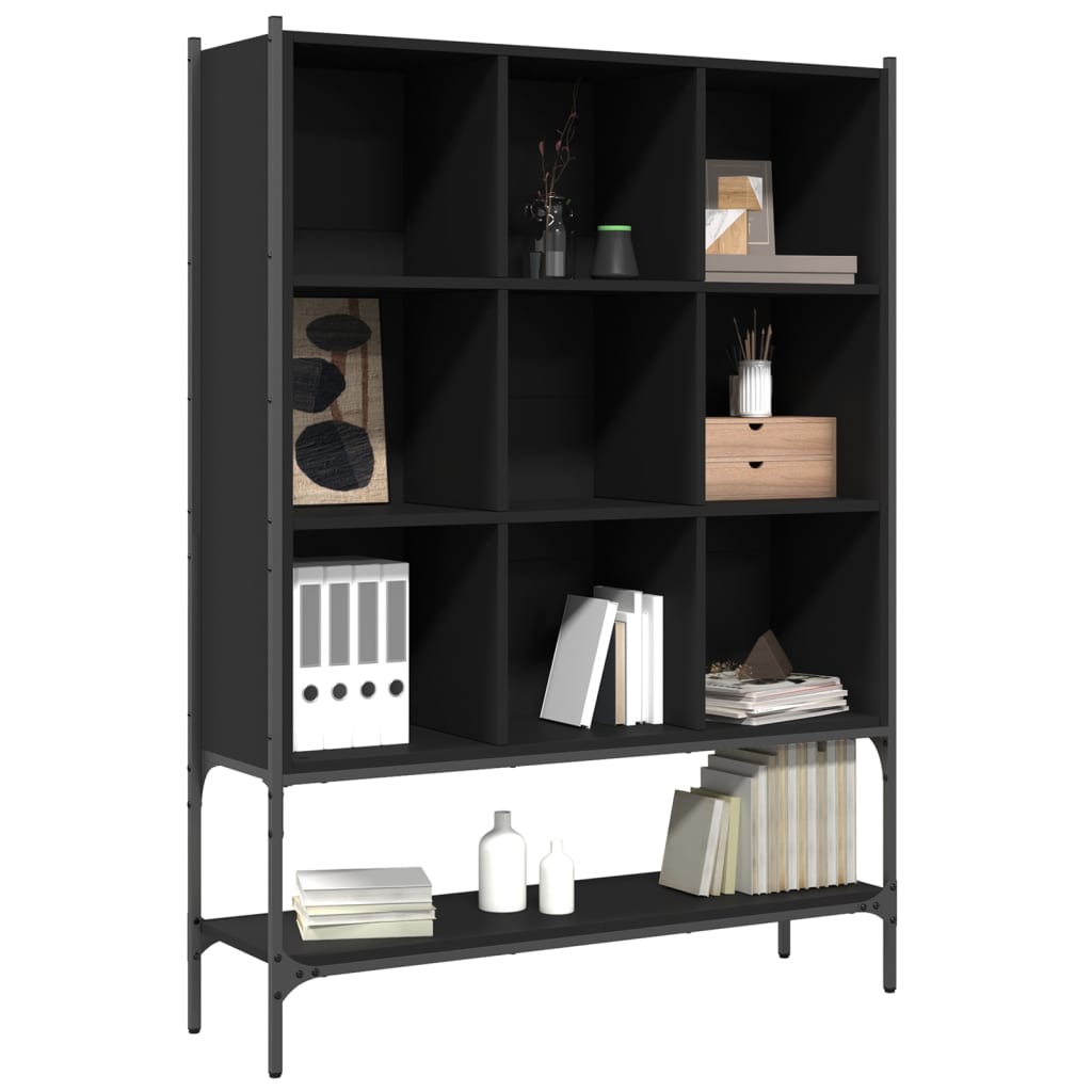 vidaXL Bücherregal Schwarz 102x30x141,5 cm Holzwerkstoff