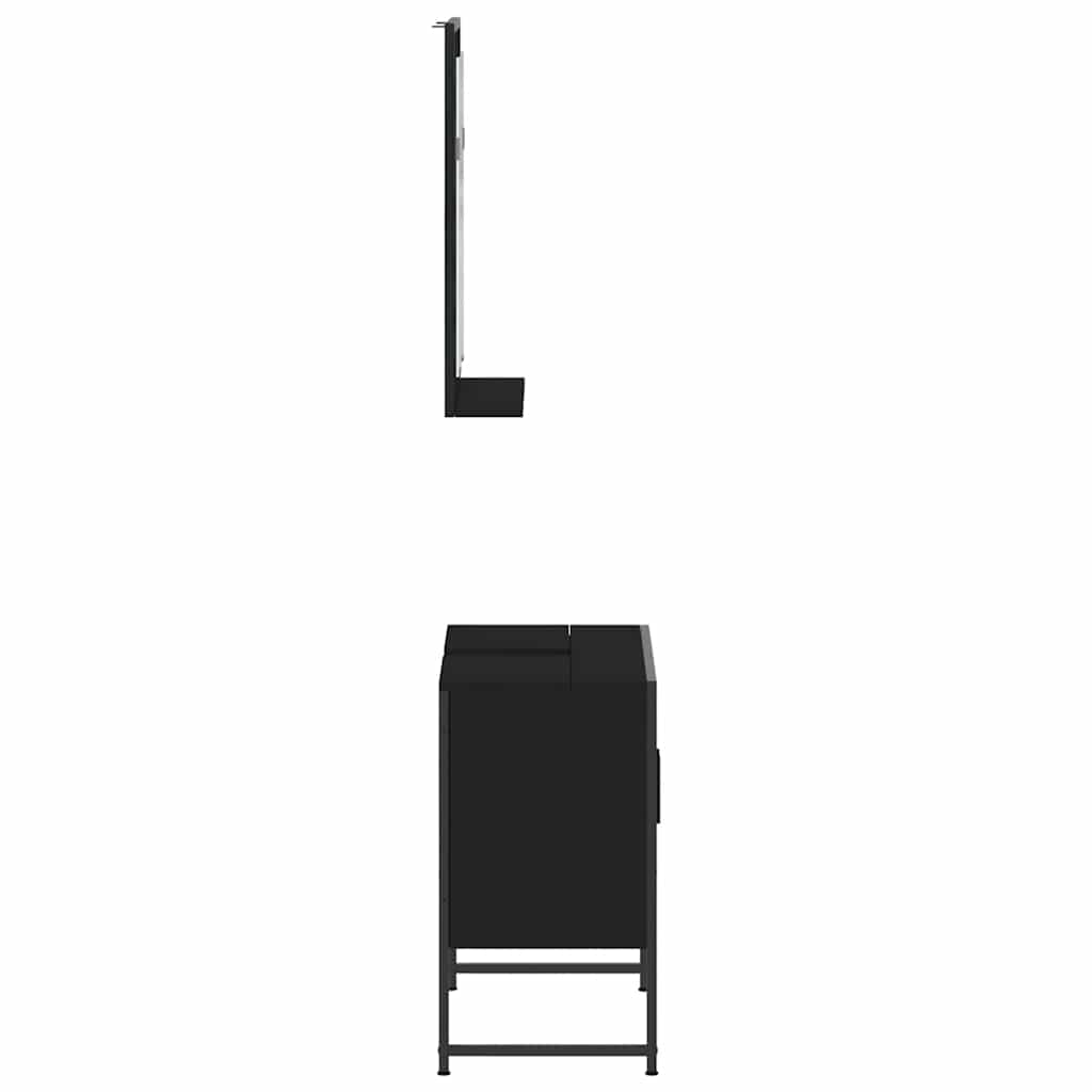vidaXL Ensemble de meubles de salle de bain 2 pièces Noir Bois d'ingénierie