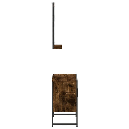 vidaXL 2-tlg. Badmöbel-Set Räuchereiche Holzwerkstoff