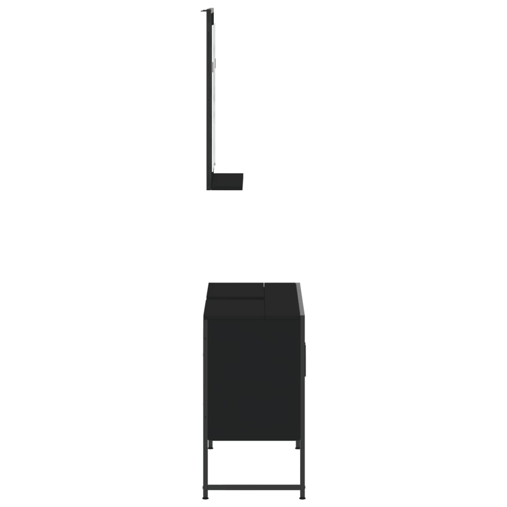 vidaXL Ensemble de meubles de salle de bain 2 pièces Noir Bois d'ingénierie