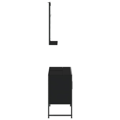 vidaXL Ensemble de meubles de salle de bain 2 pièces Noir Bois d'ingénierie