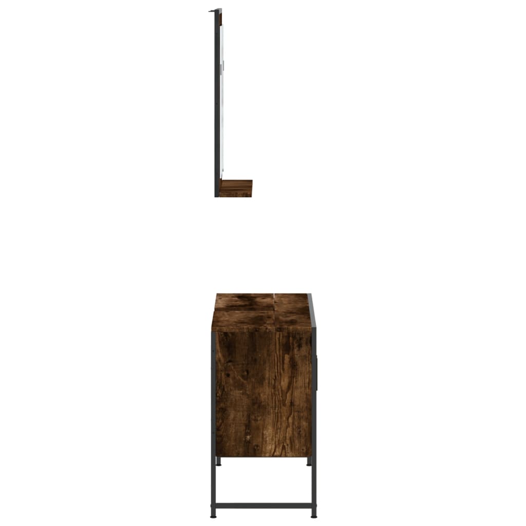 vidaXL 2-tlg. Badmöbel-Set Räuchereiche Holzwerkstoff