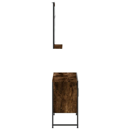 vidaXL 2-tlg. Badmöbel-Set Räuchereiche Holzwerkstoff