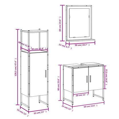 vidaXL Ensemble de meubles de salle de bain 3 pcs Noir Bois d'ingénierie