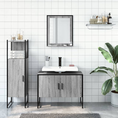 vidaXL Ensemble de meubles de salle de bain 3 pcs Gris Aggloméré Sonoma