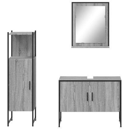 vidaXL Ensemble de meubles de salle de bain 3 pcs Gris Aggloméré Sonoma