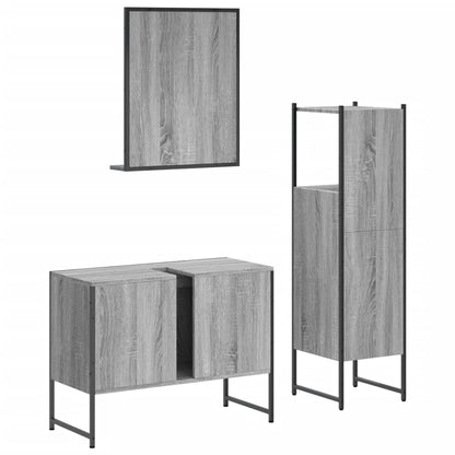 vidaXL Ensemble de meubles de salle de bain 3 pcs Gris Aggloméré Sonoma
