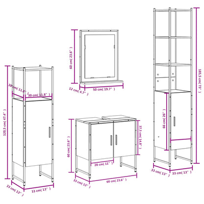 vidaXL Ensemble de meubles de salle de bain 4 pcs Noir Aggloméré