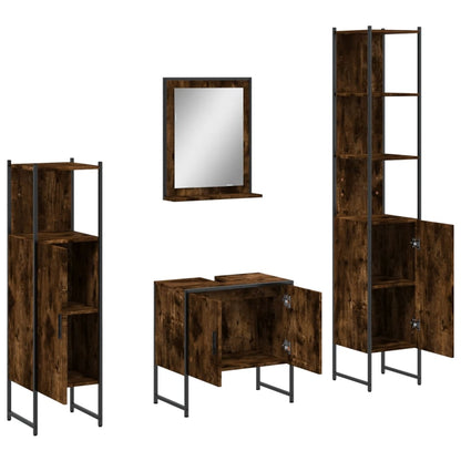 vidaXL Ensemble de meubles de salle de bain 4 pcs Chêne fumé en bois d'ingénierie
