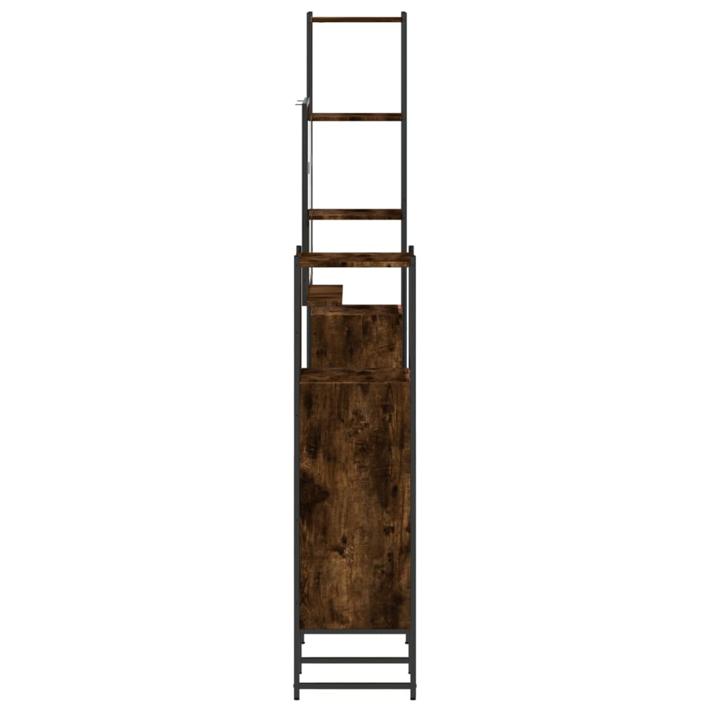 vidaXL Ensemble de meubles de salle de bain 4 pcs Chêne fumé en bois d'ingénierie