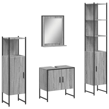 vidaXL Ensemble de meubles de salle de bain 4 pcs Gris Sonoma Aggloméré