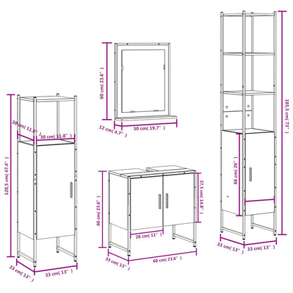 vidaXL Ensemble de meubles de salle de bain 4 pcs Gris Sonoma Aggloméré
