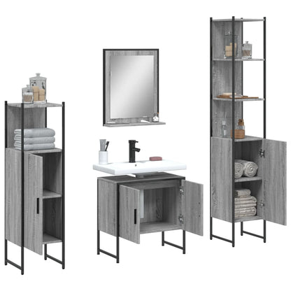 vidaXL Ensemble de meubles de salle de bain 4 pcs Gris Sonoma Aggloméré