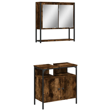 vidaXL Ensemble de meubles de salle de bain 2 pcs Bois d'ingénierie Chêne fumé