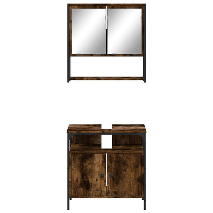 vidaXL Ensemble de meubles de salle de bain 2 pcs Bois d'ingénierie Chêne fumé