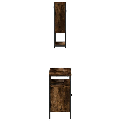 vidaXL Ensemble de meubles de salle de bain 2 pcs Bois d'ingénierie Chêne fumé