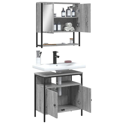 vidaXL Ensemble de meubles de salle de bain 2 pcs Gris Aggloméré Sonoma