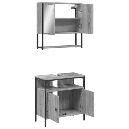 vidaXL Ensemble de meubles de salle de bain 2 pcs Gris Aggloméré Sonoma