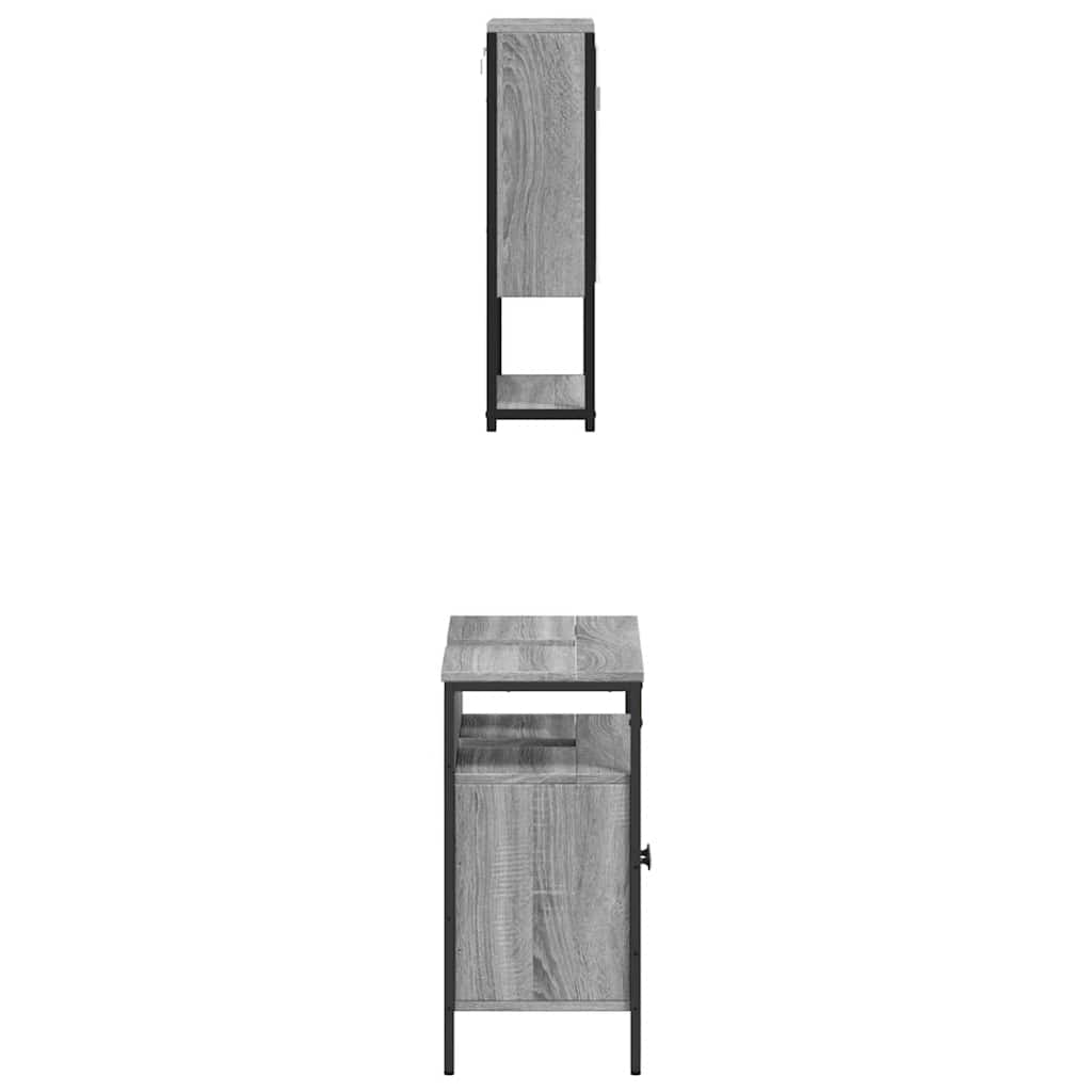 vidaXL Ensemble de meubles de salle de bain 2 pcs Gris Aggloméré Sonoma