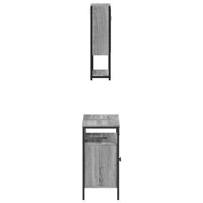 vidaXL Ensemble de meubles de salle de bain 2 pcs Gris Aggloméré Sonoma