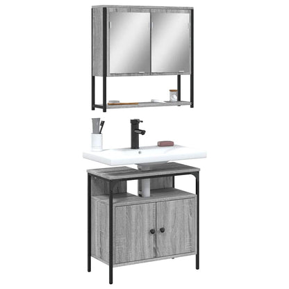 vidaXL Ensemble de meubles de salle de bain 2 pcs Gris Aggloméré Sonoma