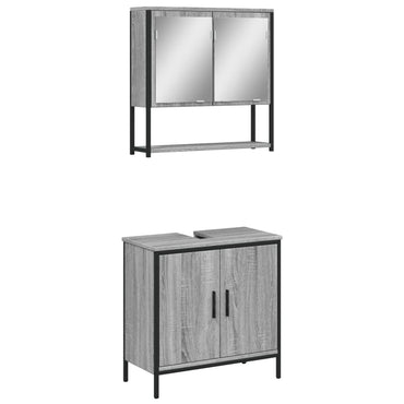 vidaXL Ensemble de meubles de salle de bain 2 pcs Gris Chêne Sonoma Aggloméré