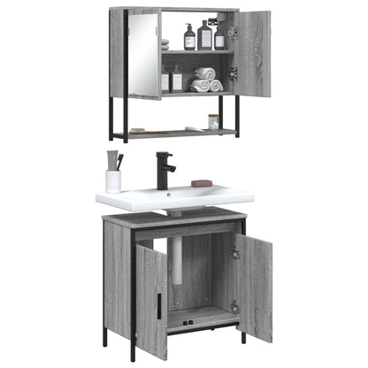 vidaXL Ensemble de meubles de salle de bain 2 pcs Gris Chêne Sonoma Aggloméré