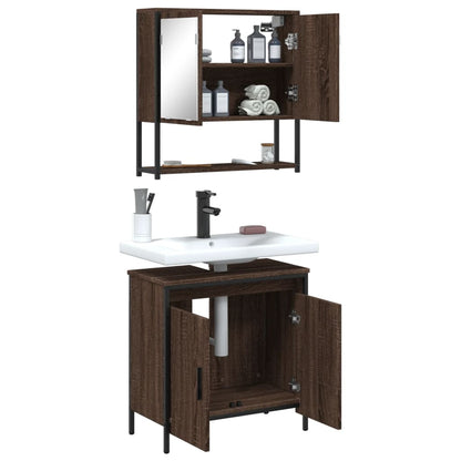 vidaXL 2-tlg. Badmöbel-Set Braun Eichen-Optik Holzwerkstoff