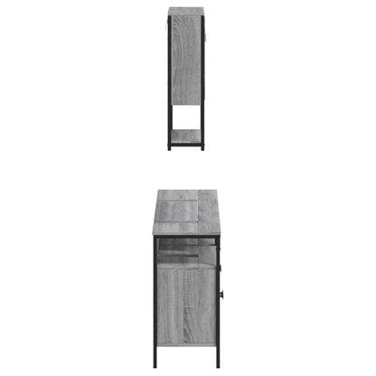 vidaXL Ensemble de meubles de salle de bain 3 pcs Gris Aggloméré Sonoma