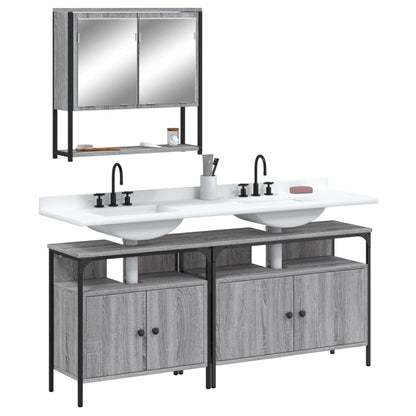 vidaXL Ensemble de meubles de salle de bain 3 pcs Gris Aggloméré Sonoma