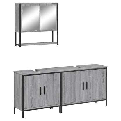 vidaXL Ensemble de meubles de salle de bain 3 pcs Gris Aggloméré Sonoma