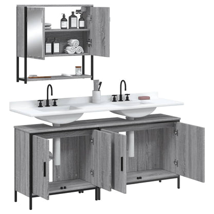 vidaXL Ensemble de meubles de salle de bain 3 pcs Gris Aggloméré Sonoma