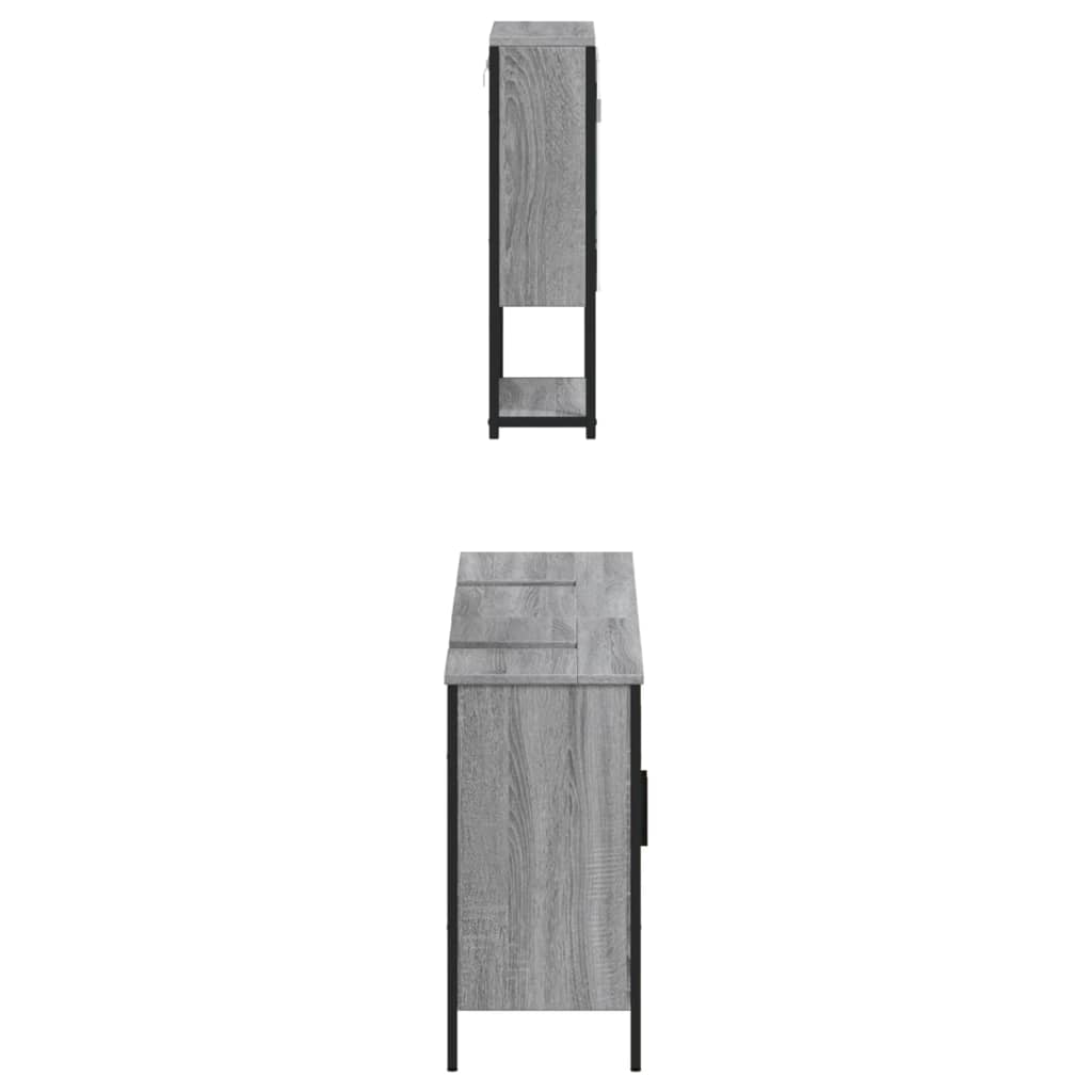 vidaXL Ensemble de meubles de salle de bain 3 pcs Gris Aggloméré Sonoma