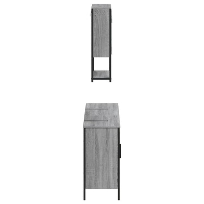 vidaXL Ensemble de meubles de salle de bain 3 pcs Gris Aggloméré Sonoma