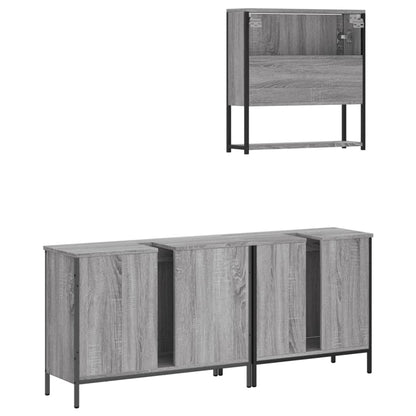 vidaXL Ensemble de meubles de salle de bain 3 pcs Gris Aggloméré Sonoma