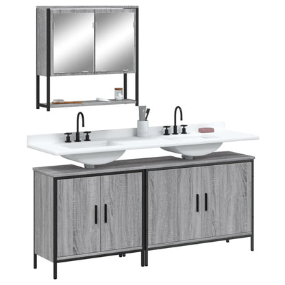 vidaXL Ensemble de meubles de salle de bain 3 pcs Gris Aggloméré Sonoma