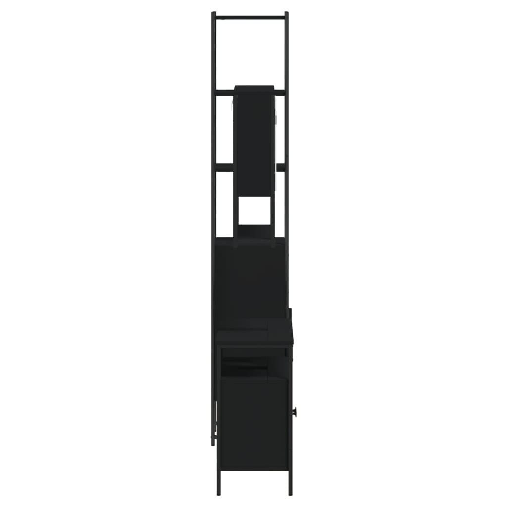 vidaXL Ensemble de meubles de salle de bain 3 pcs Noir Bois d'ingénierie
