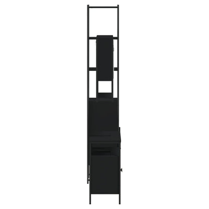 vidaXL Ensemble de meubles de salle de bain 3 pcs Noir Bois d'ingénierie