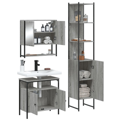 vidaXL Ensemble de meubles de salle de bain 3 pcs Gris Aggloméré Sonoma