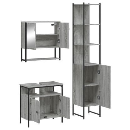 vidaXL Ensemble de meubles de salle de bain 3 pcs Gris Aggloméré Sonoma
