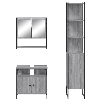 vidaXL Ensemble de meubles de salle de bain 3 pcs Gris Aggloméré Sonoma
