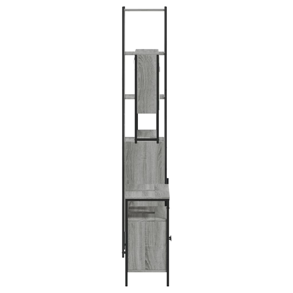 vidaXL Ensemble de meubles de salle de bain 3 pcs Gris Aggloméré Sonoma