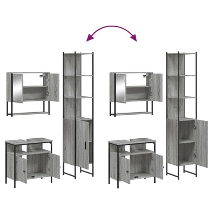 vidaXL Ensemble de meubles de salle de bain 3 pcs Gris Aggloméré Sonoma