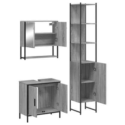 vidaXL Ensemble de meubles de salle de bain 3 pcs Gris Aggloméré Sonoma