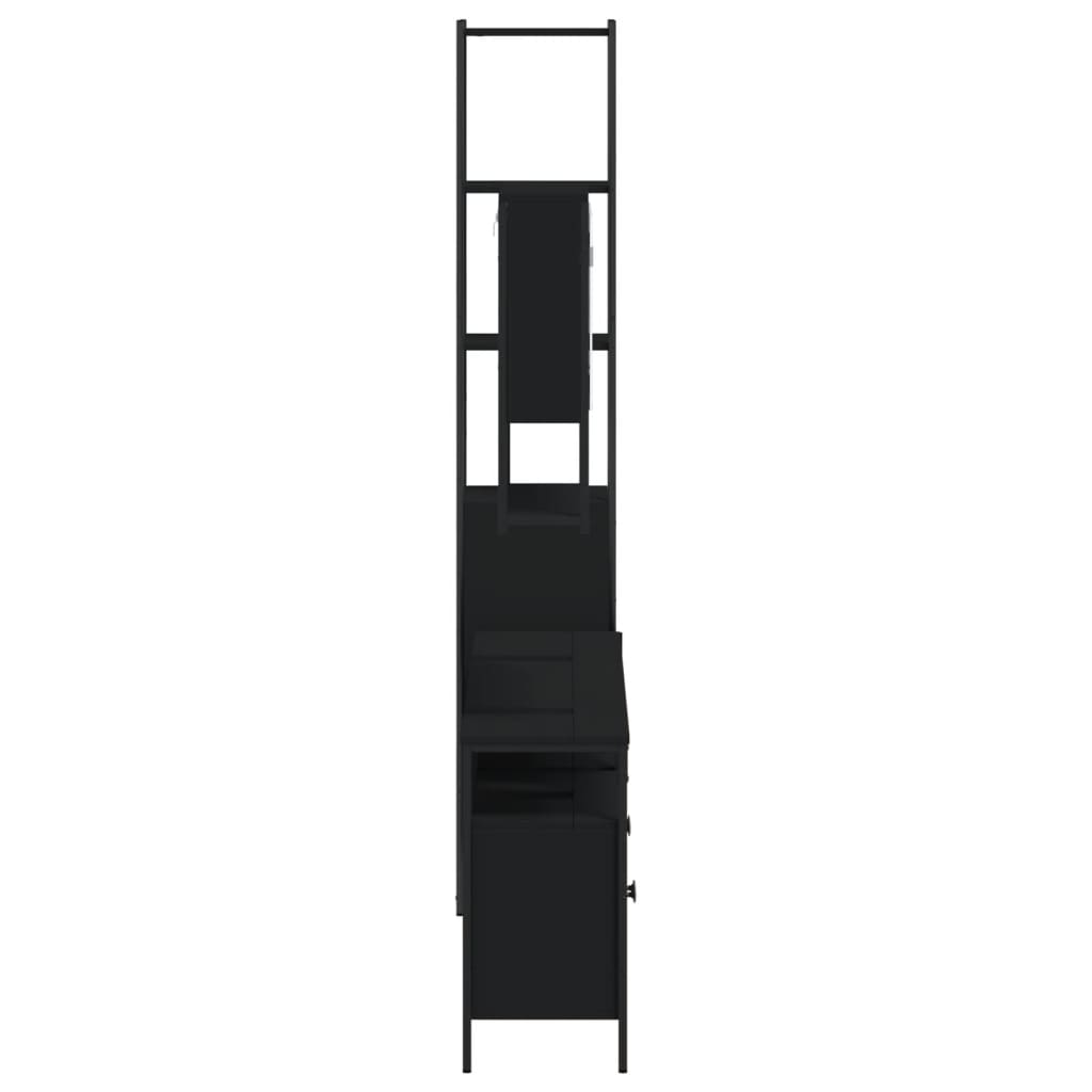 vidaXL Ensemble de meubles de salle de bain 4 pcs Noir Aggloméré