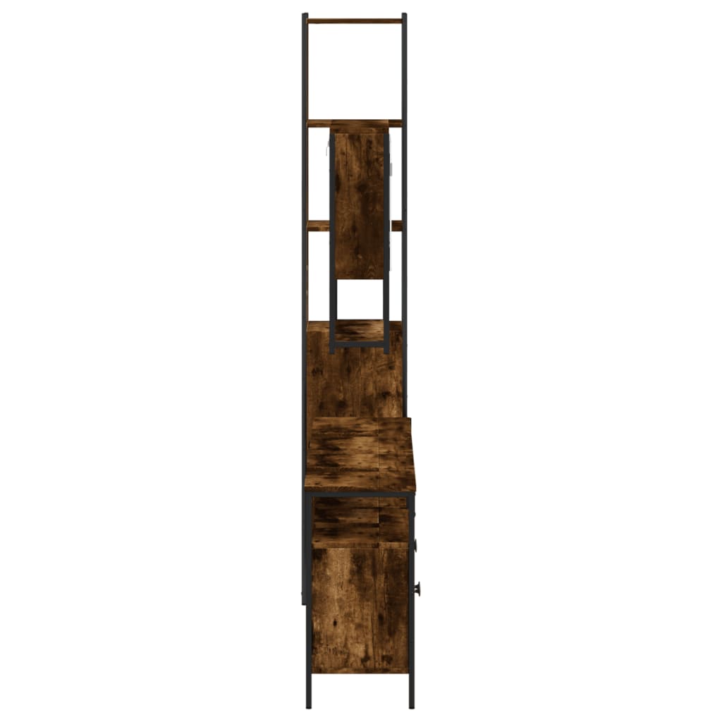 vidaXL Ensemble de meubles de salle de bain 4 pcs Chêne fumé en bois d'ingénierie
