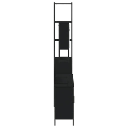 vidaXL Ensemble de meubles de salle de bain 4 pcs Noir Aggloméré
