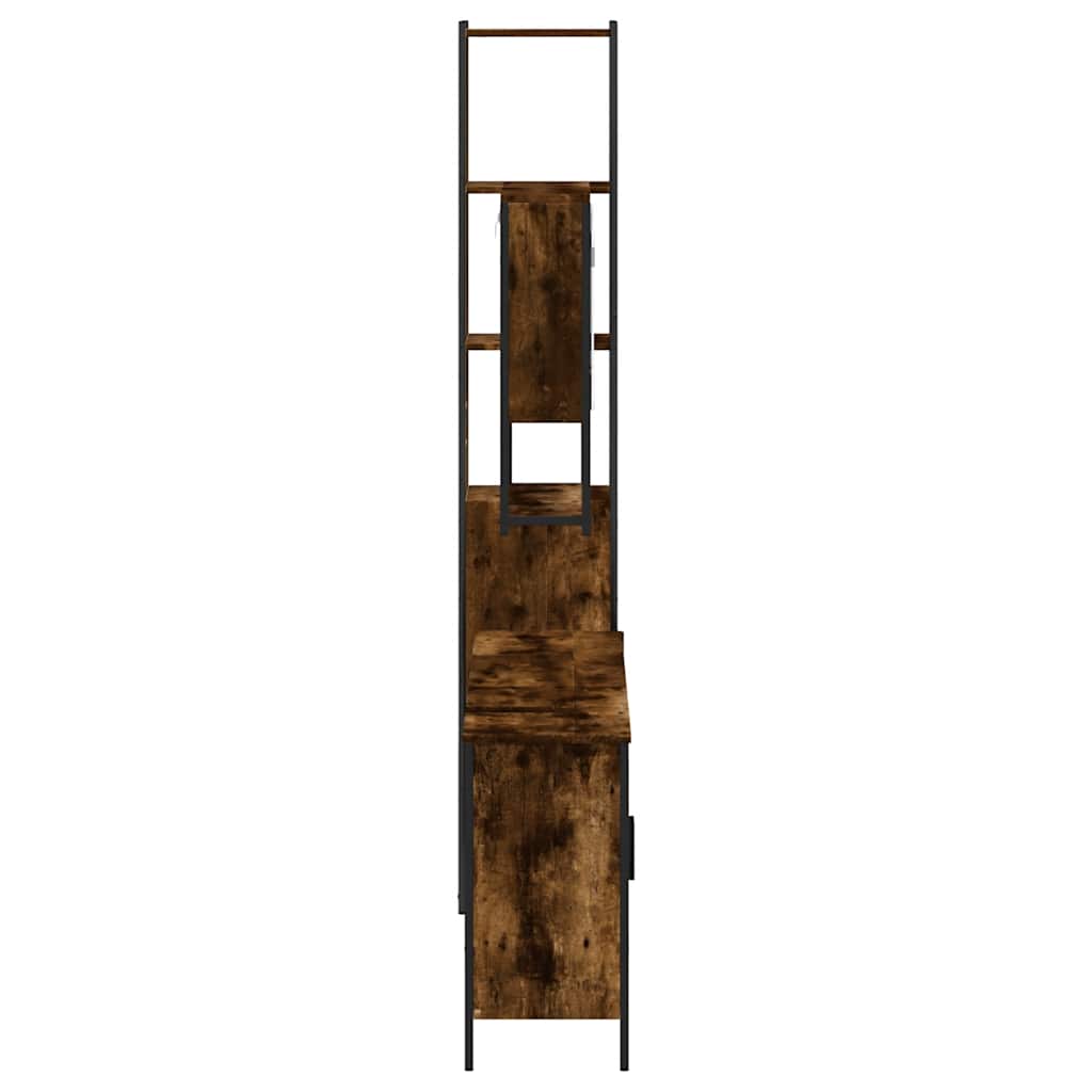 vidaXL Ensemble de meubles de salle de bain 4 pcs Chêne fumé en bois d'ingénierie